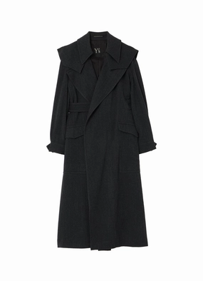 Airy Layer Fit STRETCH FLANNEL TRENCH COAT
