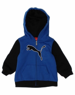 PUMA Baby Boys Graphic Zip Hoodie Sweater 3-6 Months Blue Colourblock Classic Shape