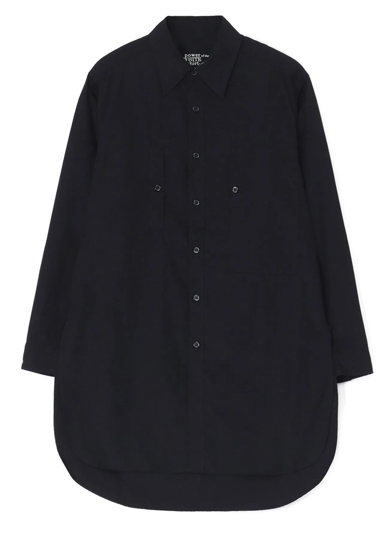 Striped Design COTTON BROADCLOTH ROUNDED HEM DOUBLE CHEST POCKET SHIRT