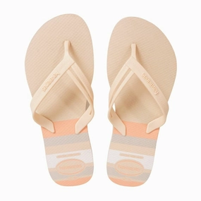 Women's Flip Flops Havaianas Elegance White Natural Quick Slip Fit Shoes Stretchable Material