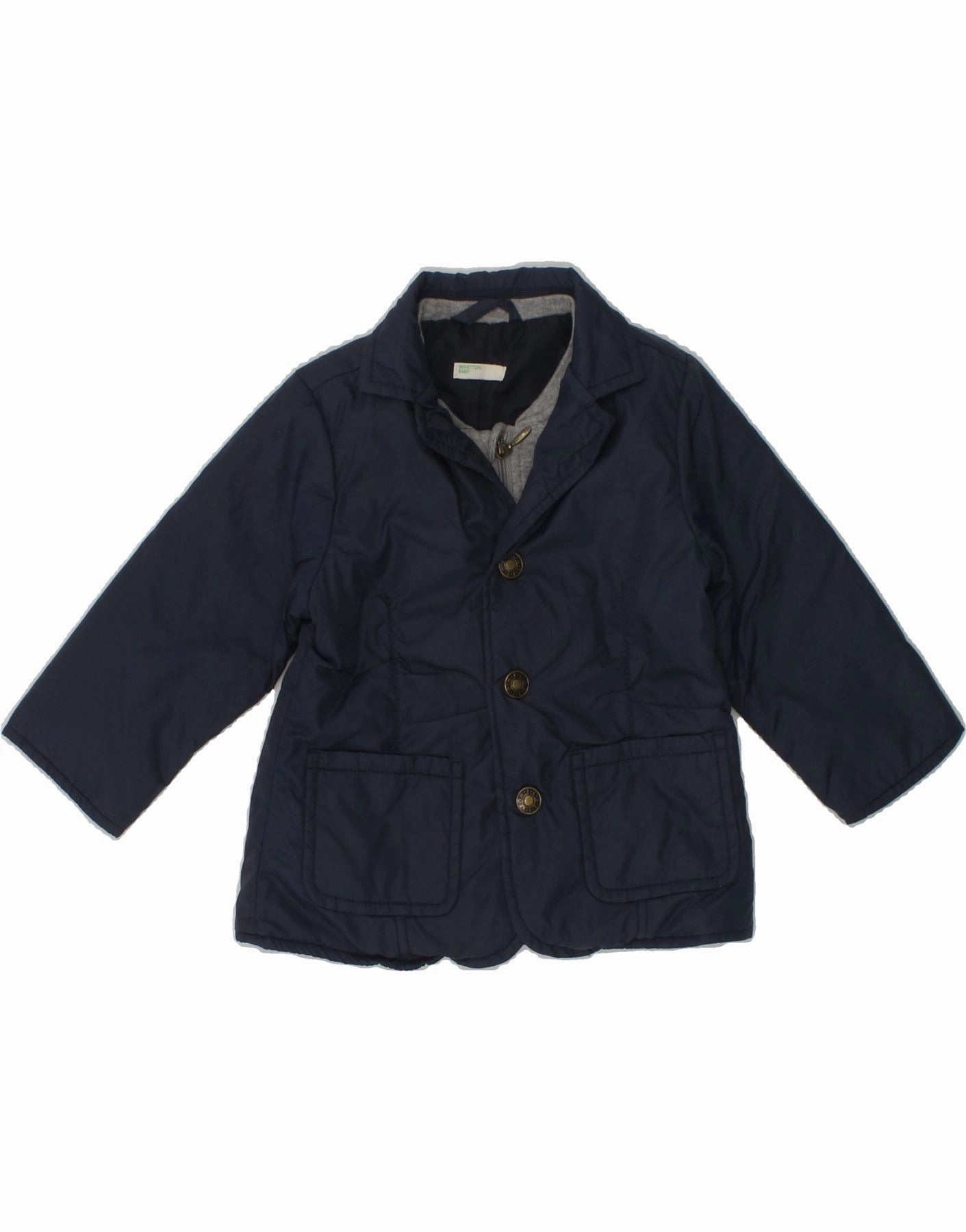 BENETTON Baby Boys Windbreaker Jacket 6-9 Months Navy Blue Nylon Prevent outdoor barbecue