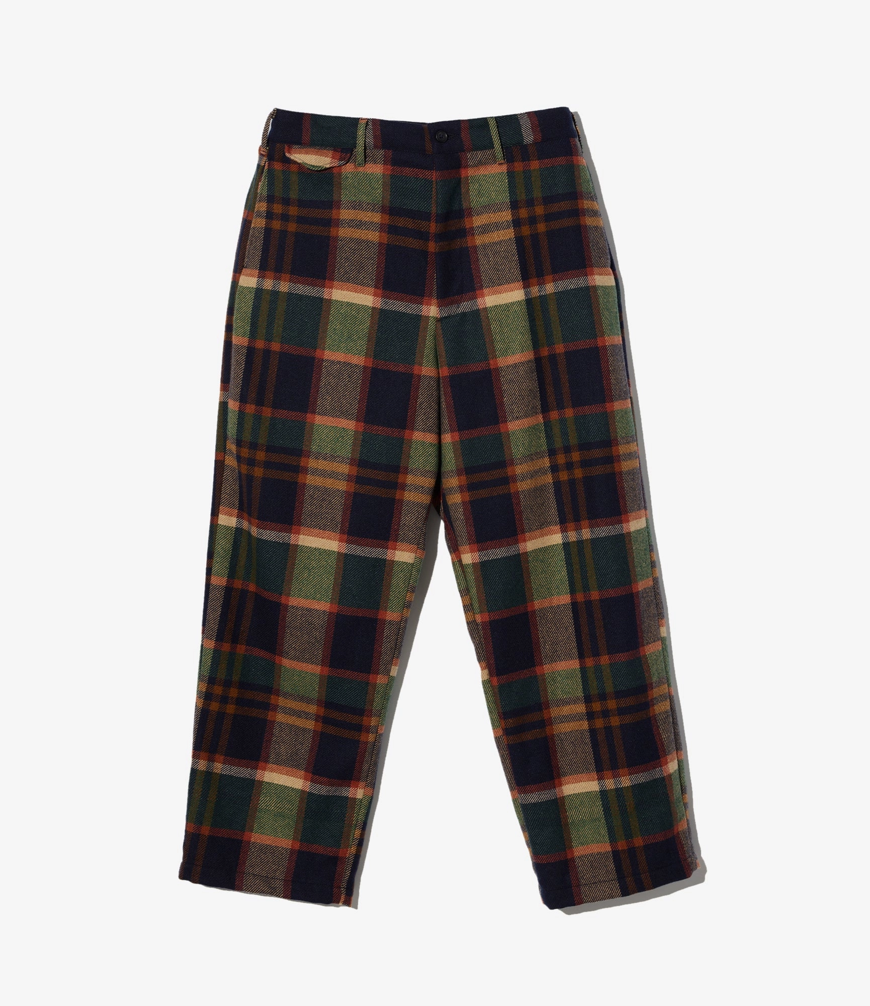 Officer Pant ?C Navy/Brown Plaid Wool On The Go