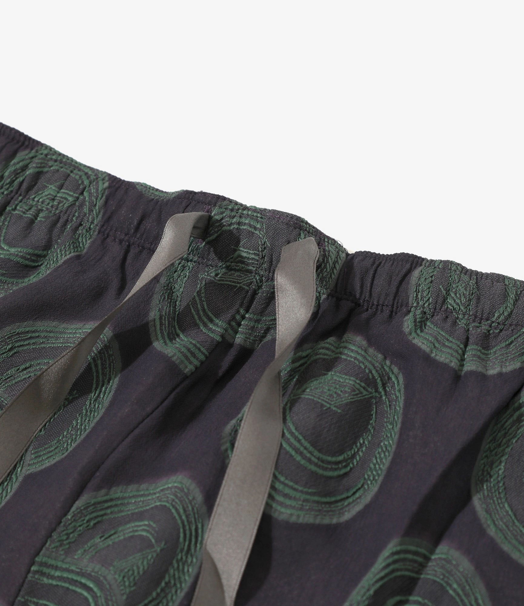 String Boot-Cut Pant ?C Purple/Green Ring Cut Jacquard Rayon Slim Design Durable Twill