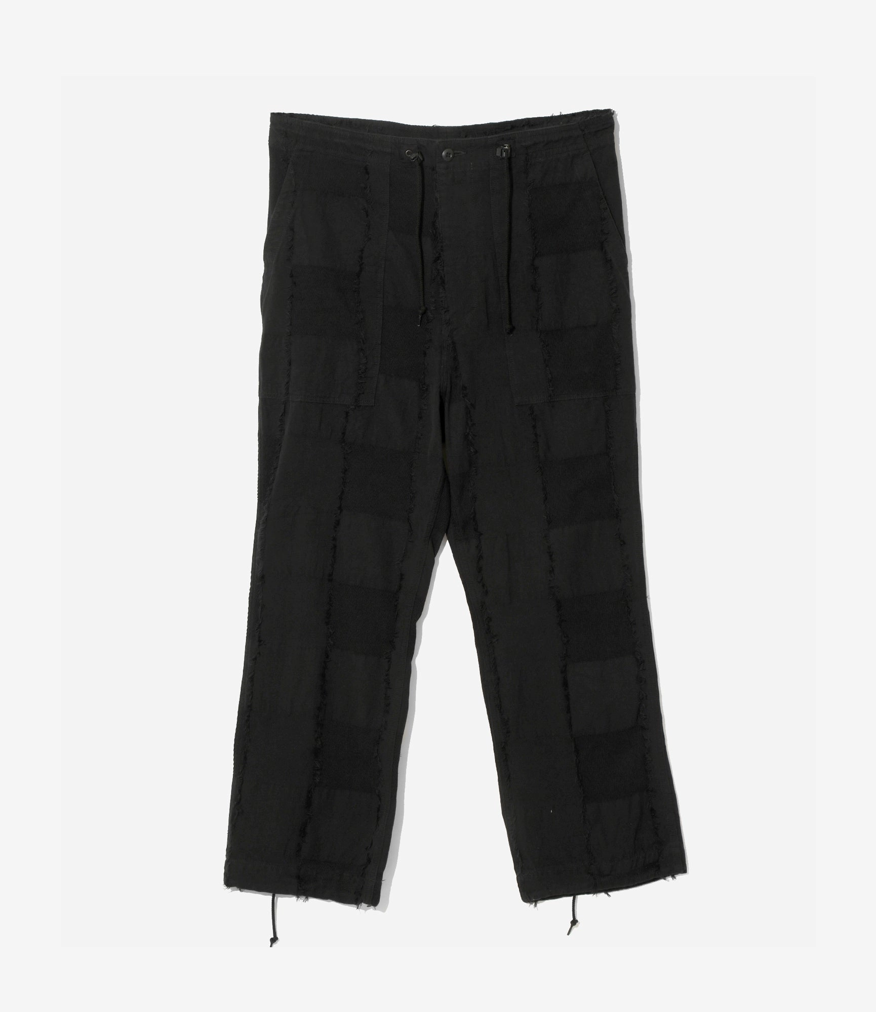 Tapered Look String Fatigue Pant ?C Black Cut Jacquard Ripstop Cotton