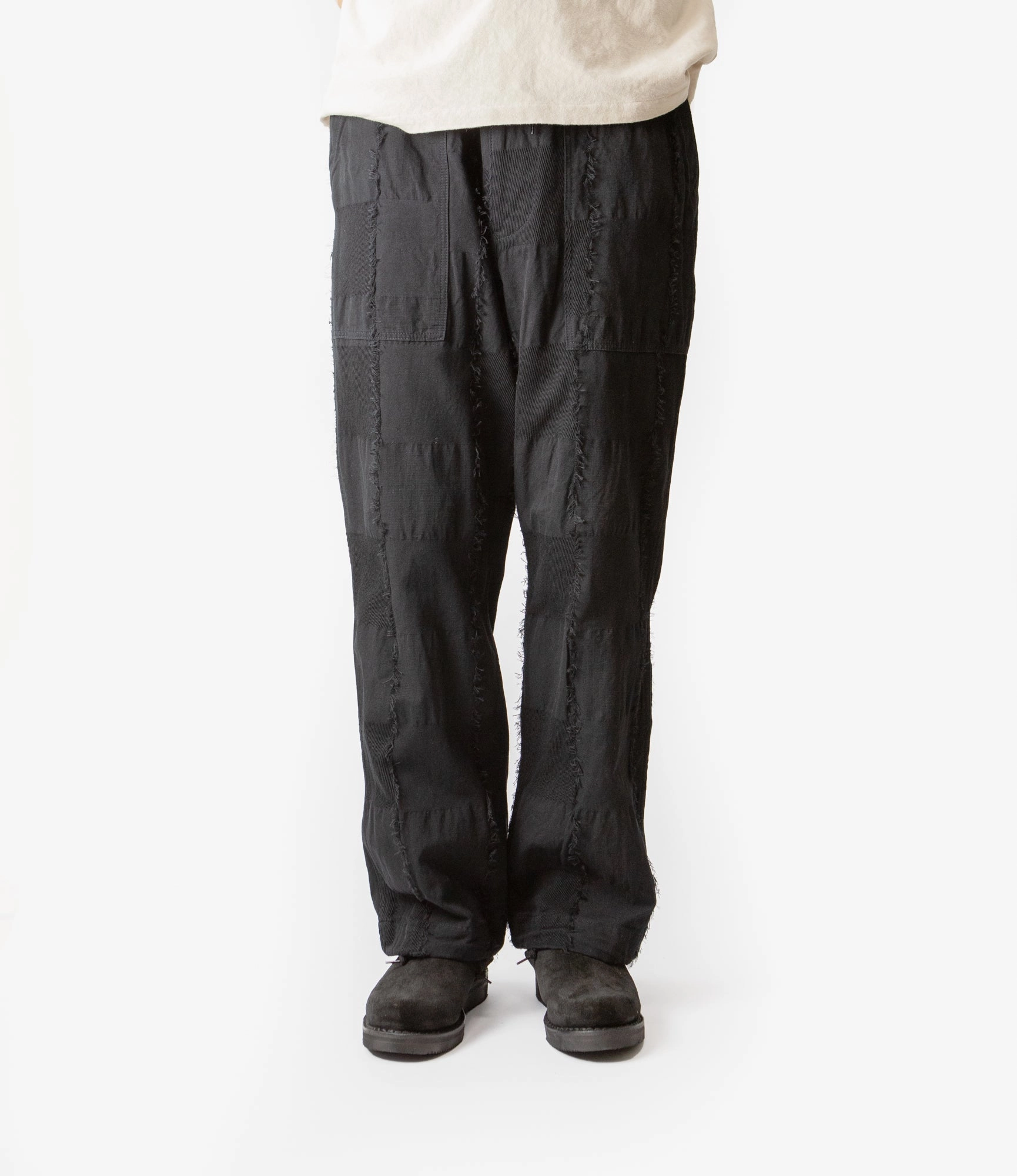 Fashionable Fit Non Restrictive Cut String Fatigue Pant ?C Black Cut Jacquard Ripstop Cotton
