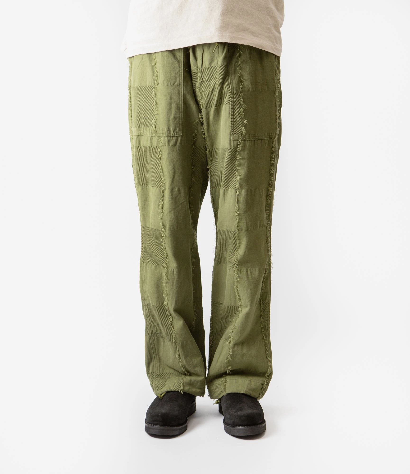 String Fatigue Pant ?C Olive Cut Jacquard Ripstop Cotton Fashion-Forward Modern Relaxed