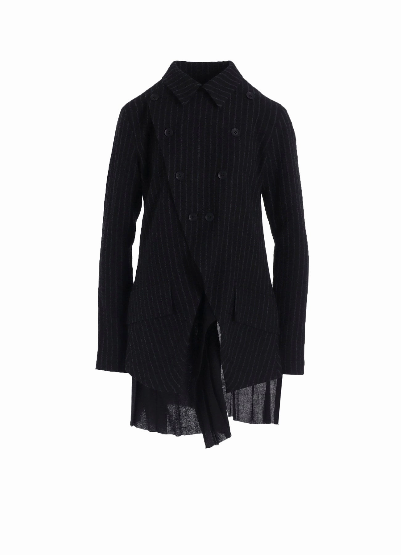 STRIPE GAUZE PLEATS DESIGNED JACKET Impact Absorbing Padding