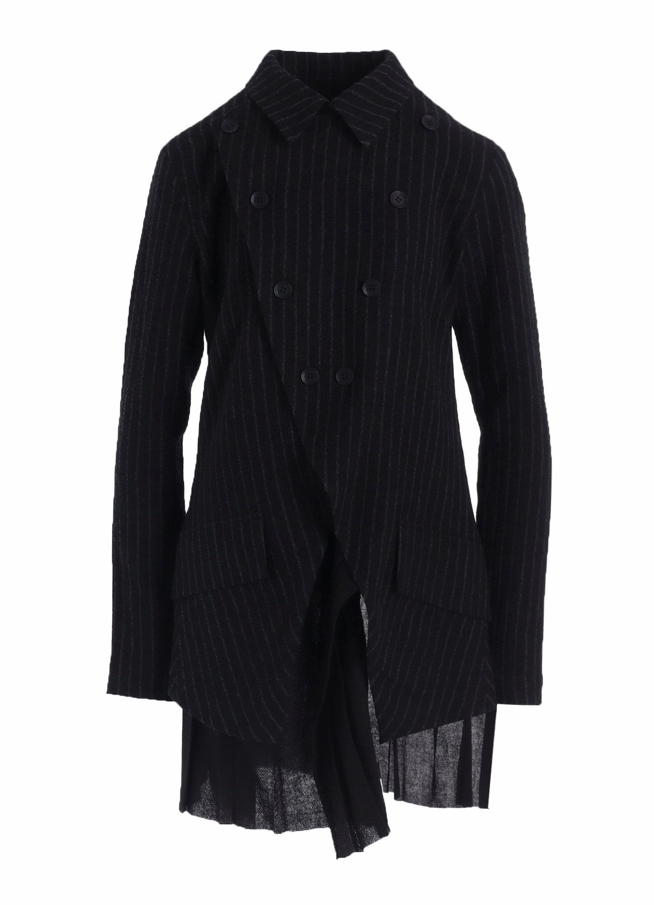 Double Layered Edges UV-protection STRIPE GAUZE PLEATS DESIGNED JACKET