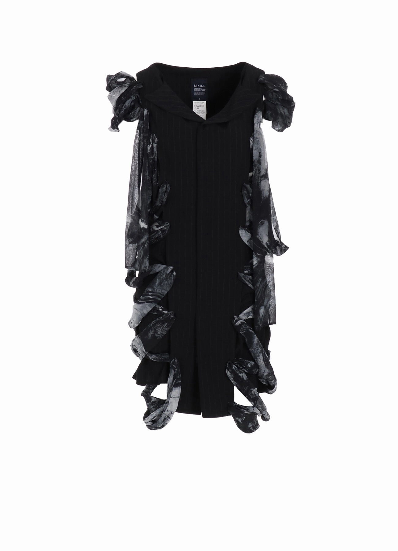 STRIPE RIBBON LACE-UP DRESS Stylish Fit Elegant Line