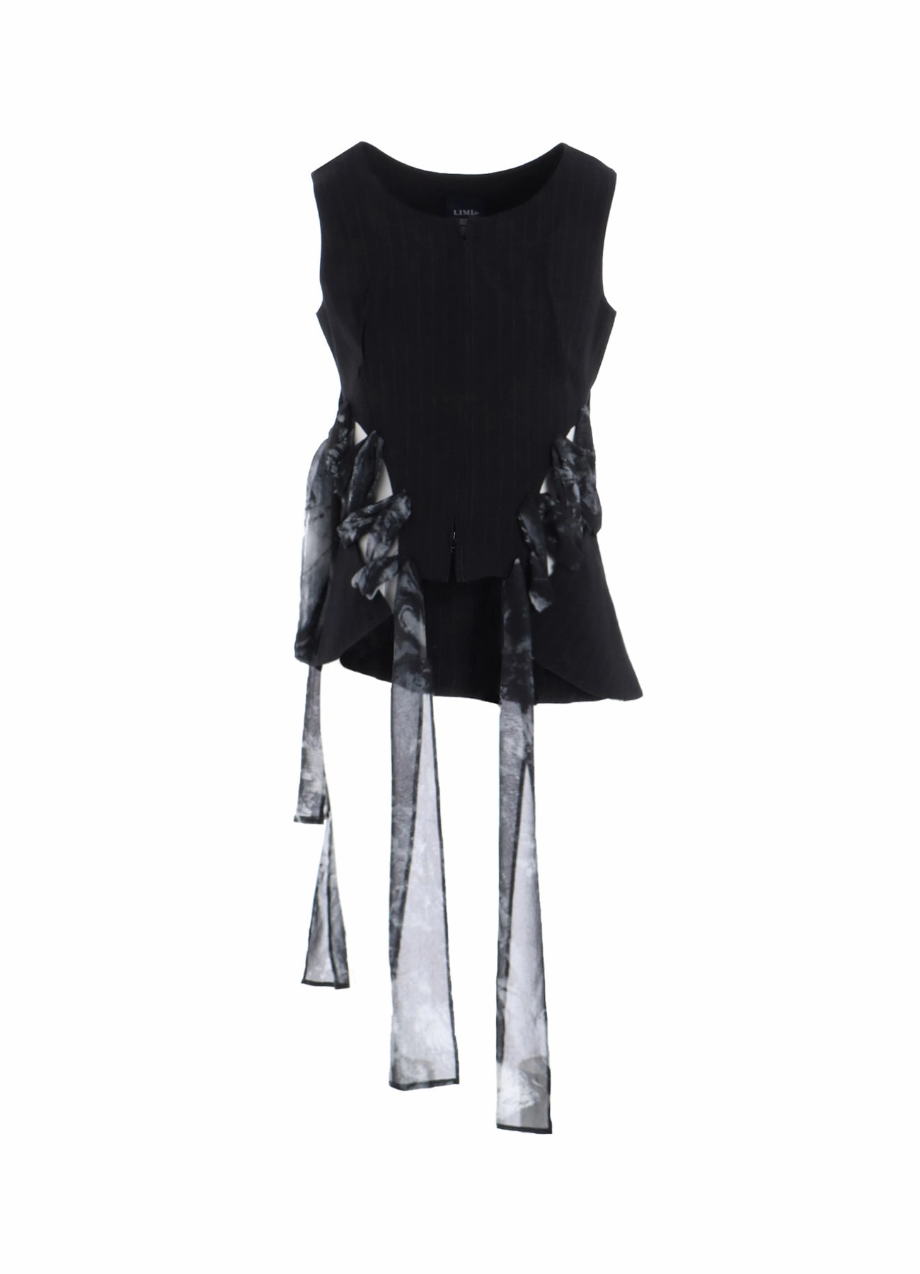 Robust STRIPE RIBBON LACE-UP VEST