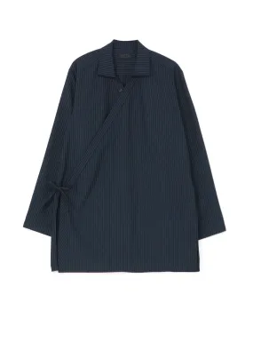 STRIPED ETHNIC WRAP SHIRT Shimmer Effect