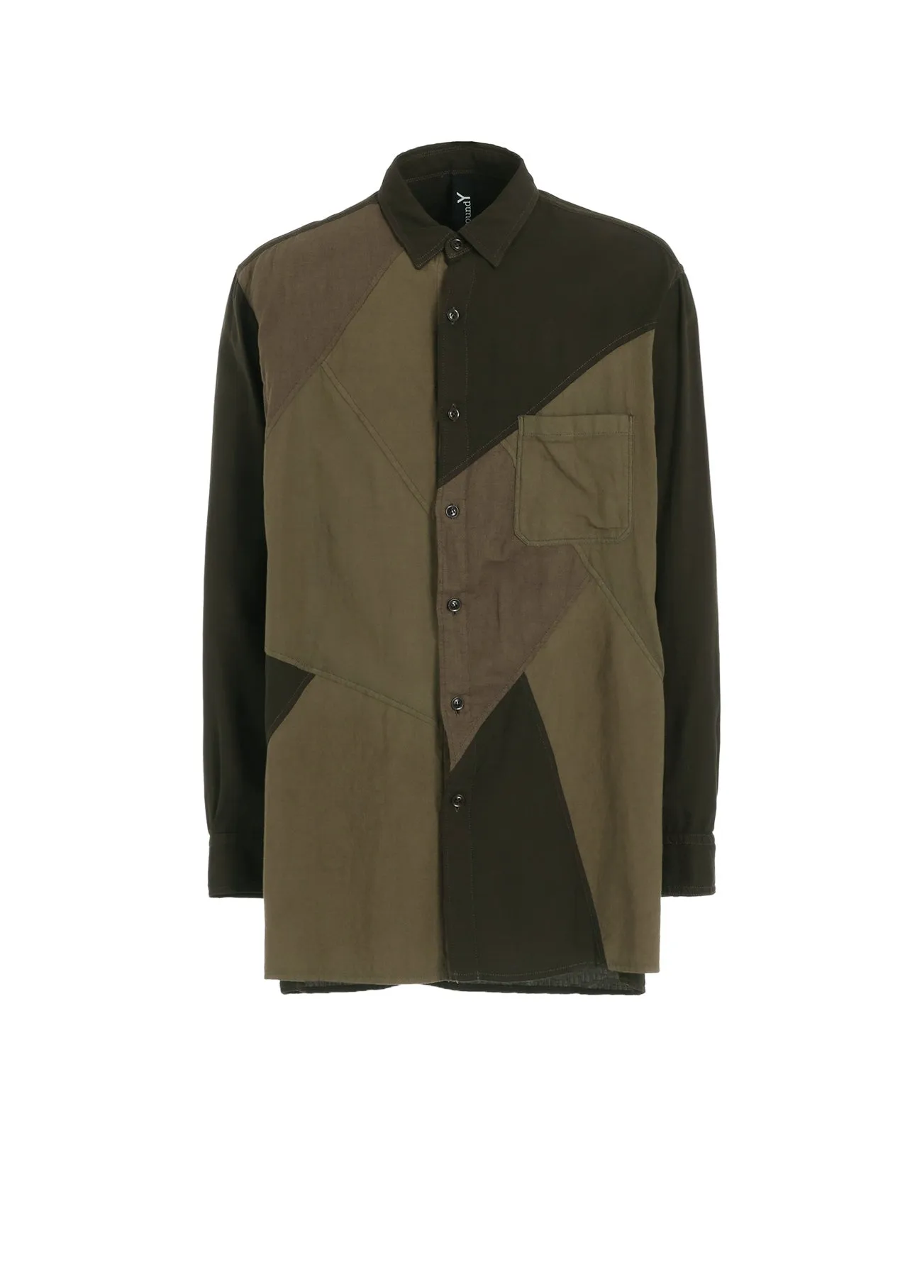 Weekend Outing Outerwear Companion CUBISM PATCHWORK  PRODUCT DYED SWITCHING SHIRT