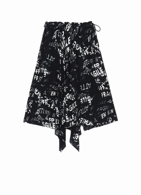 Drawstring-Closure Party Perfect RAYON GEORGETTE ASYMMETRIC SKIRT