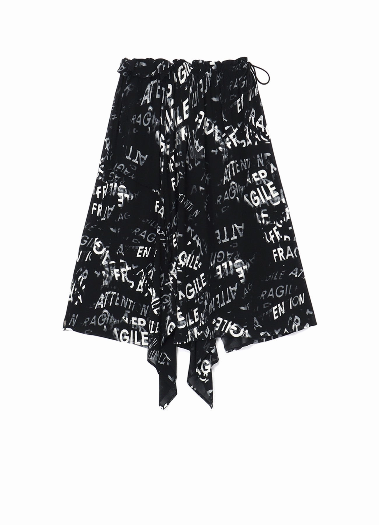 Drawstring-Closure Party Perfect RAYON GEORGETTE ASYMMETRIC SKIRT