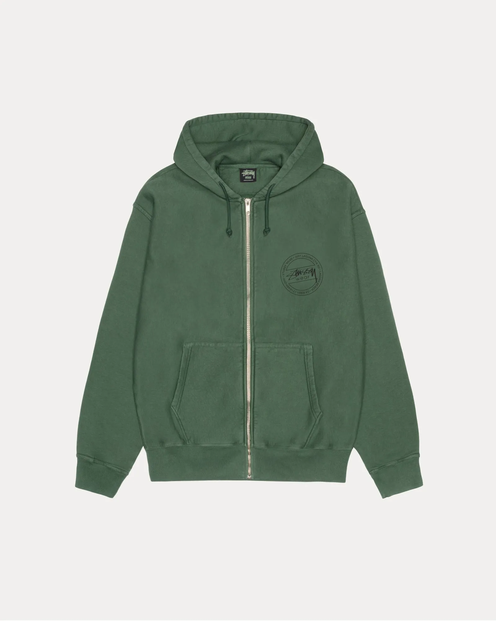 STUSSY WEAR PIG. DYED ZIP HOOD Layer Active Water-Repellent Finish