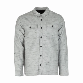 Full Length Zipper Full length Quilted Lined Flannel Shirt Jacket - Mens