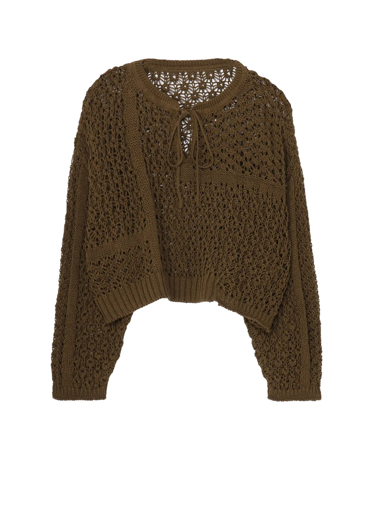 AntiPilling Finish OPENWORK DESIGN HENRY WIDE SLEEVE PULLOVER