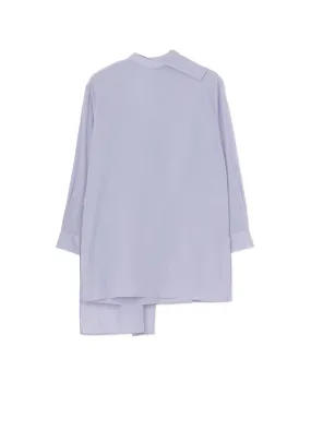 Ruffle Edge COTTON STRIPE BACK TIE BLOUSE