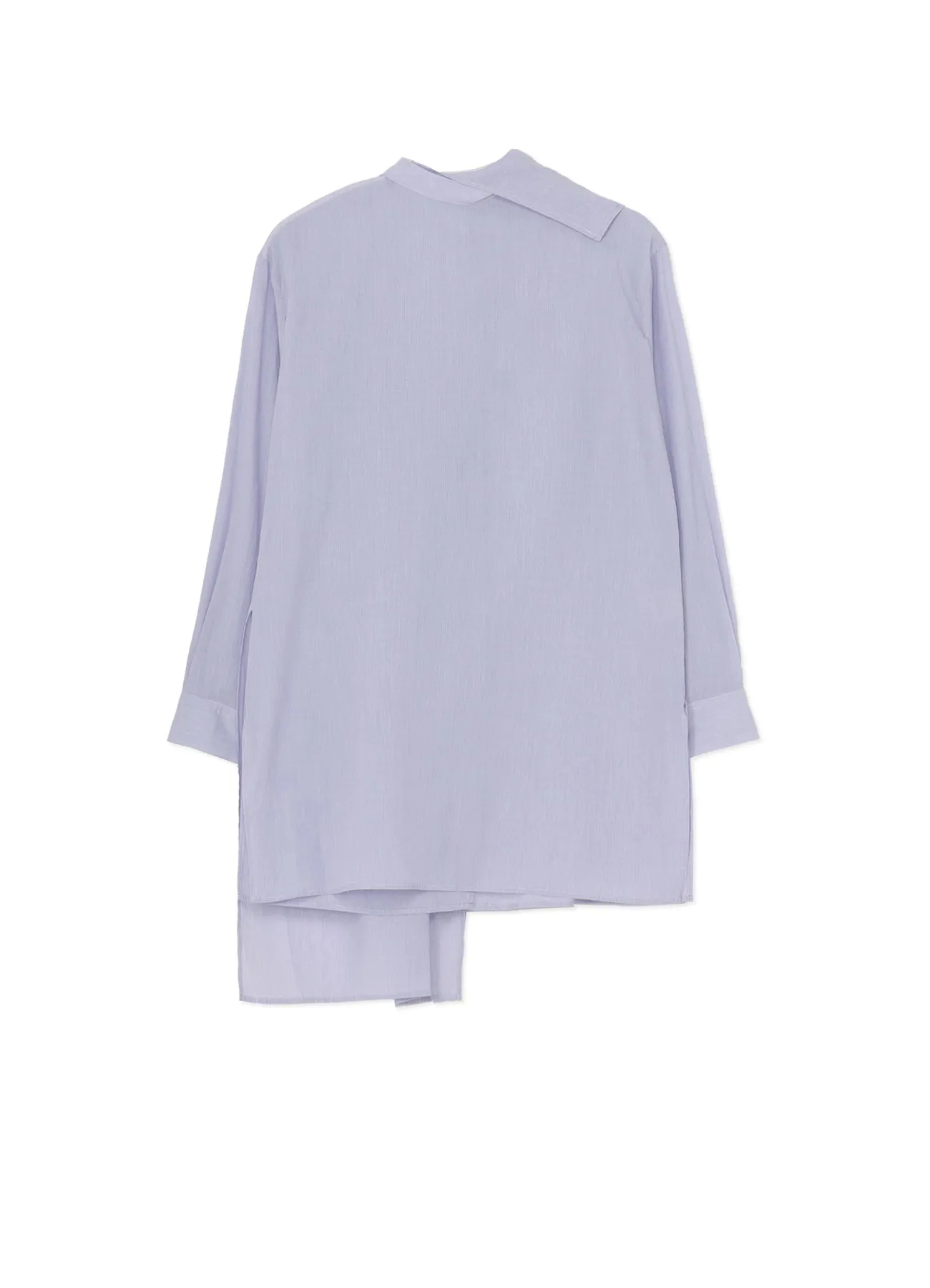 Ruffle Edge COTTON STRIPE BACK TIE BLOUSE