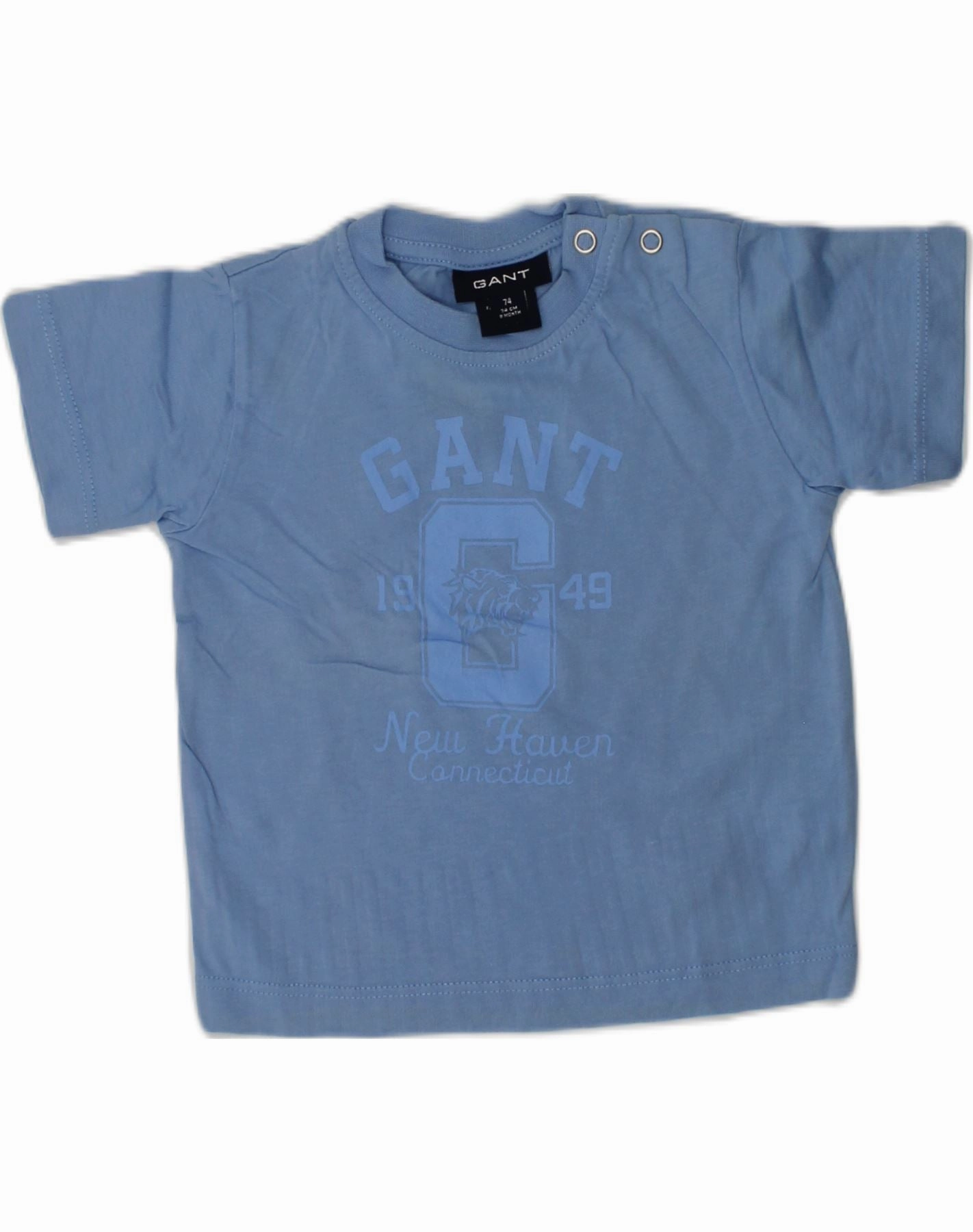 GANT Baby Boys Graphic T-Shirt Top 6-9 Months Blue Cotton Seamless construction Boho chic