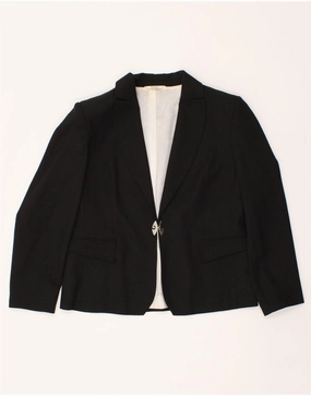 Premium Style Flex Knit Back Panel AVALON Womens Blazer Jacket UK 14 Medium  Black Polyester