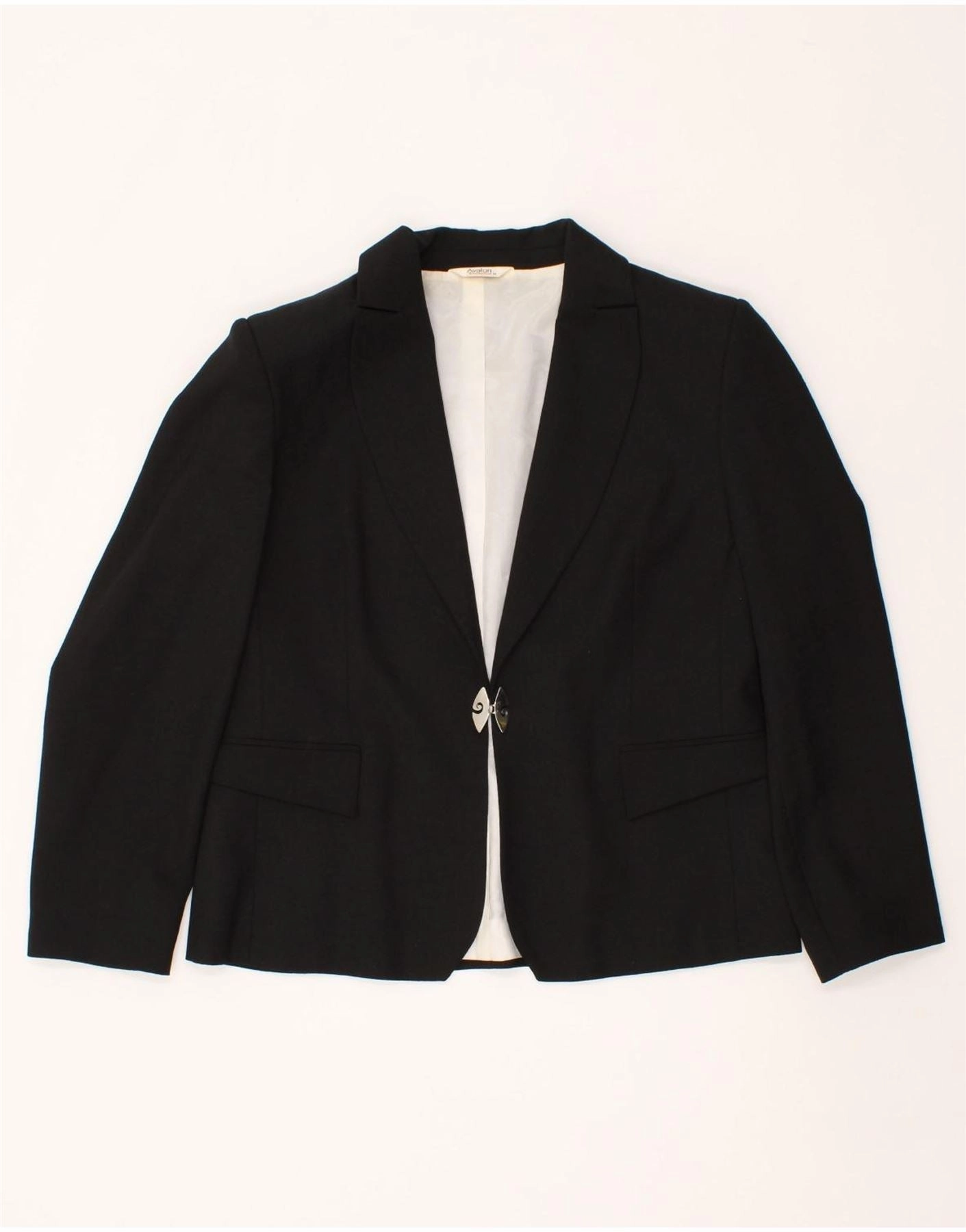 Premium Style Flex Knit Back Panel AVALON Womens Blazer Jacket UK 14 Medium  Black Polyester