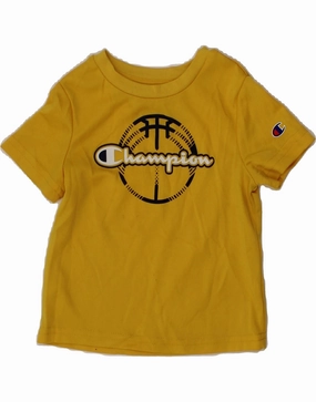 Weekend Outfit Subtle Print CHAMPION Baby Boys Graphic T-Shirt Top 12-18 Months Yellow Cotton