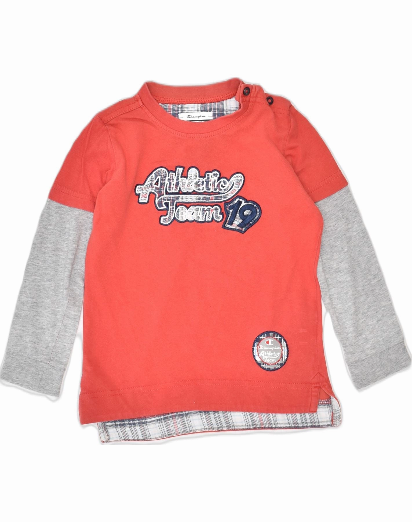 Pullover Design CHAMPION Baby Boys Graphic Top Long Sleeve 12-18 Months Medium Orange