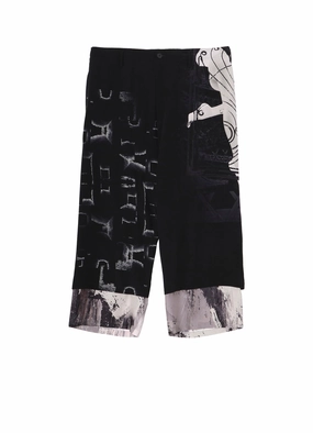 LAYERED PRINT PANTS Light Fabric Comfy Waist