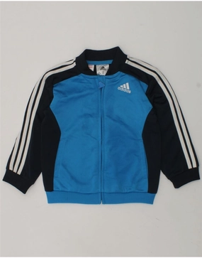 Recycled Polyester Blend Discuss ADIDAS Baby Boys Tracksuit Top Jacket 12-18 Months Blue Colourblock