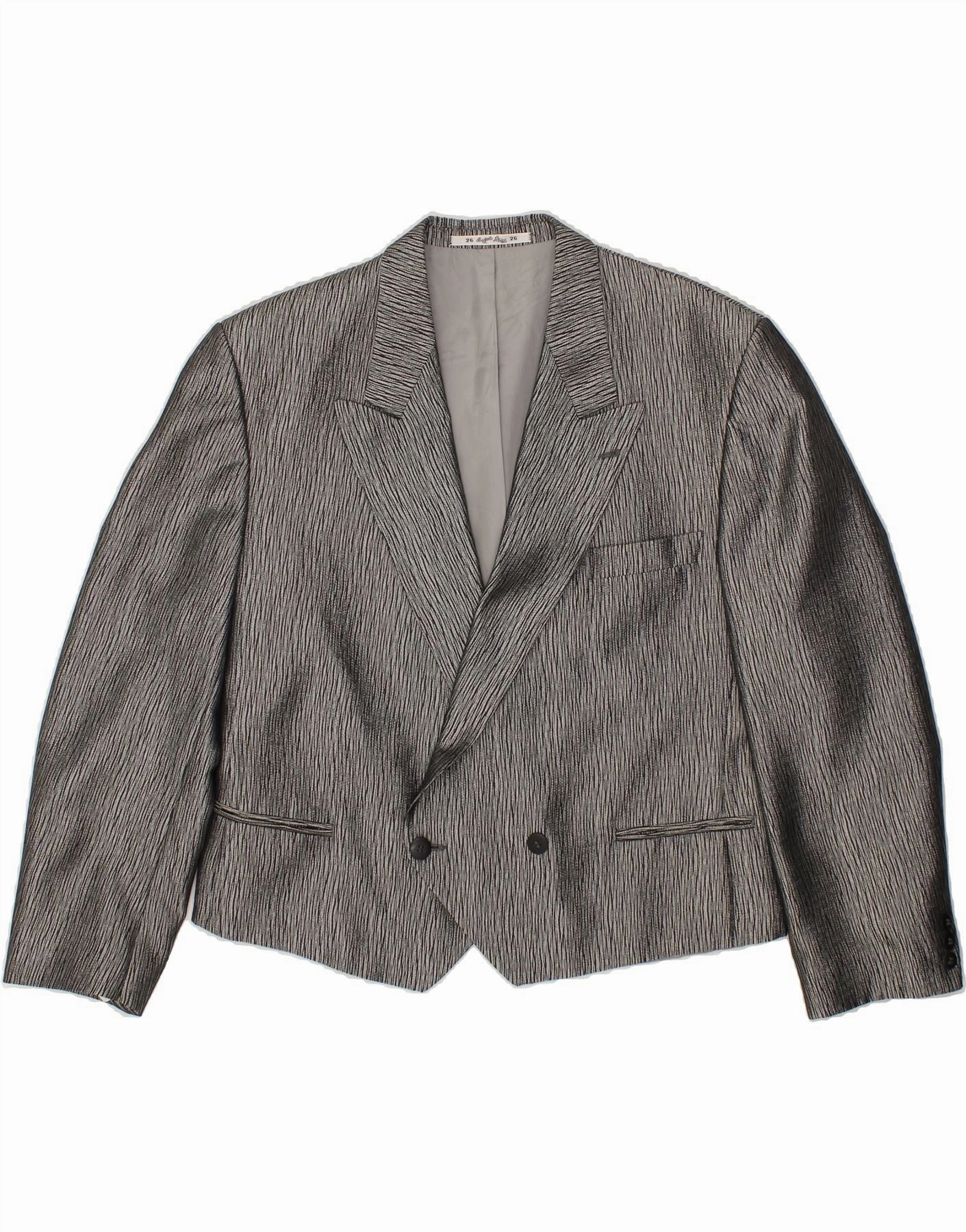 ANGELO LITRICO Womens Blazer Jacket UK 18 XL Silver Pinstripe Timeless Design