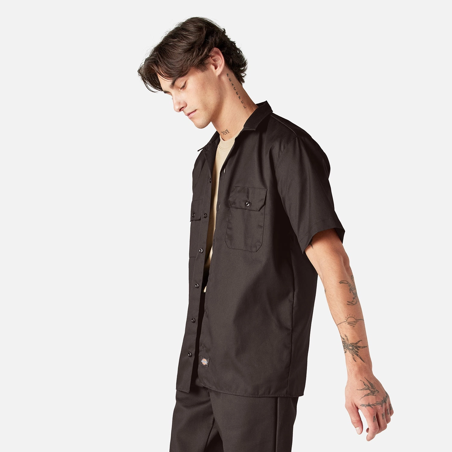 SS Twill Work Shirt - Mens birthday party Breathable Look