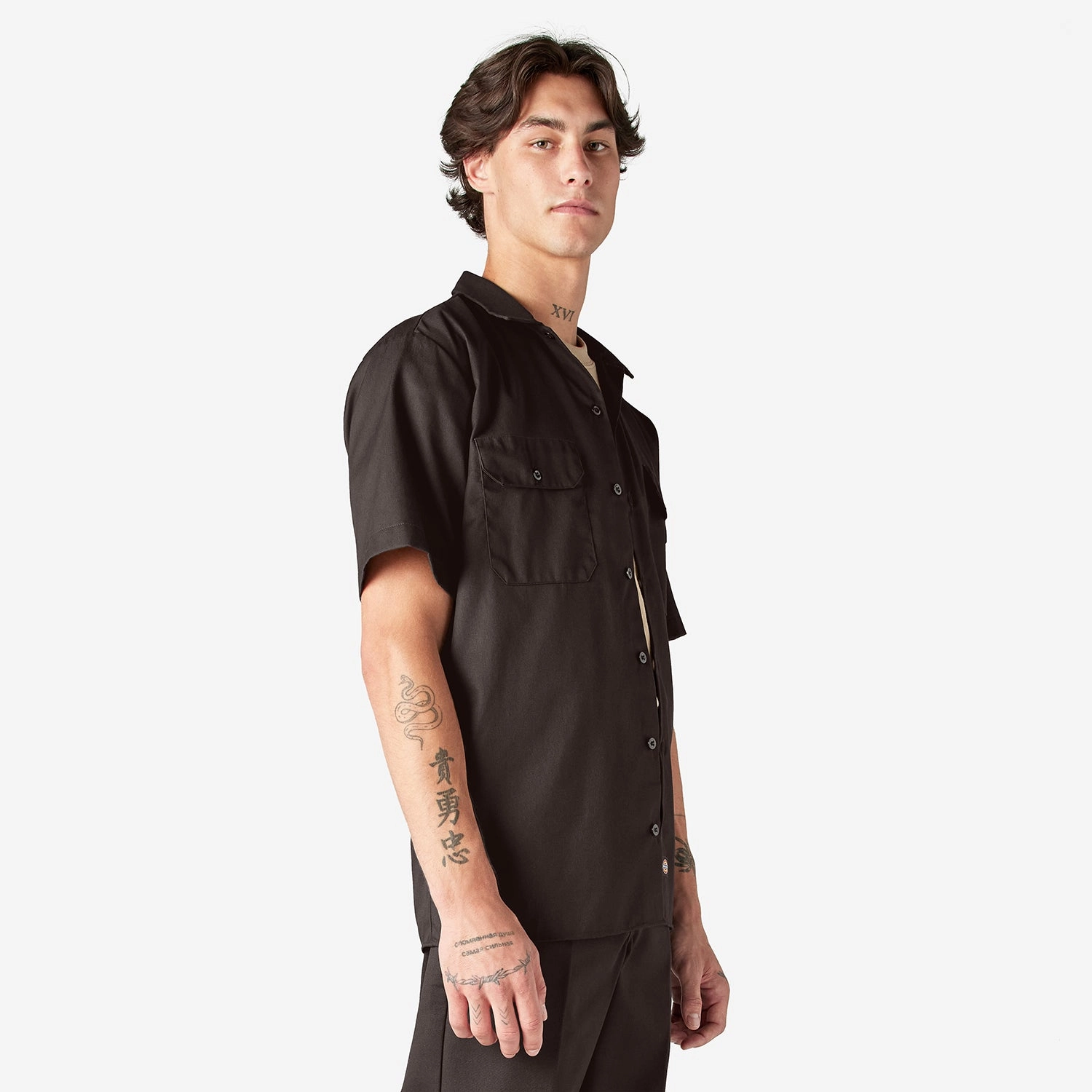 Comfortable Stretch Loose Fit SS Twill Work Shirt - Mens