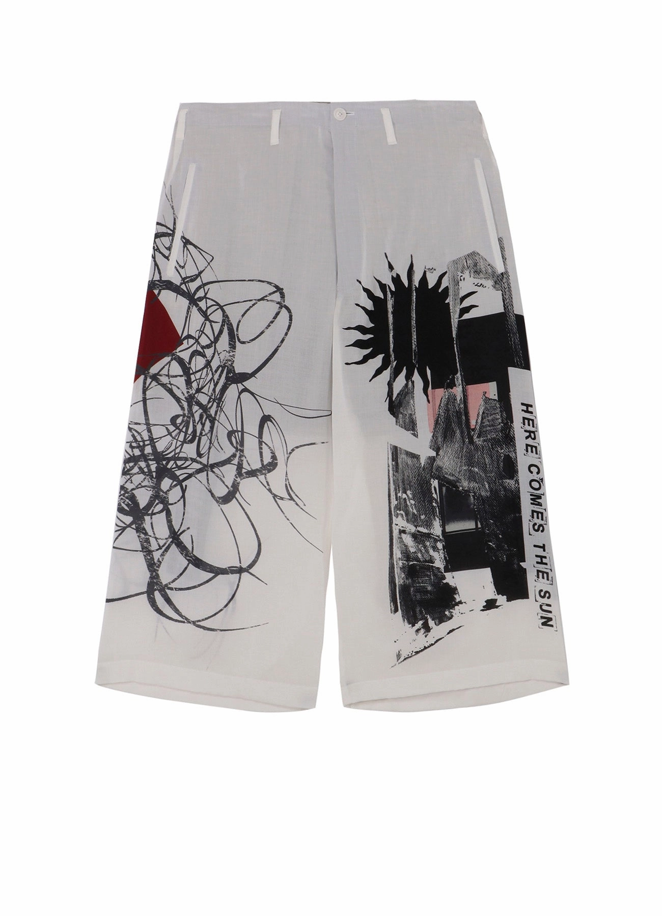 SUN MOTIF PRINT PANTS Multi Panel Construction Office Friendly