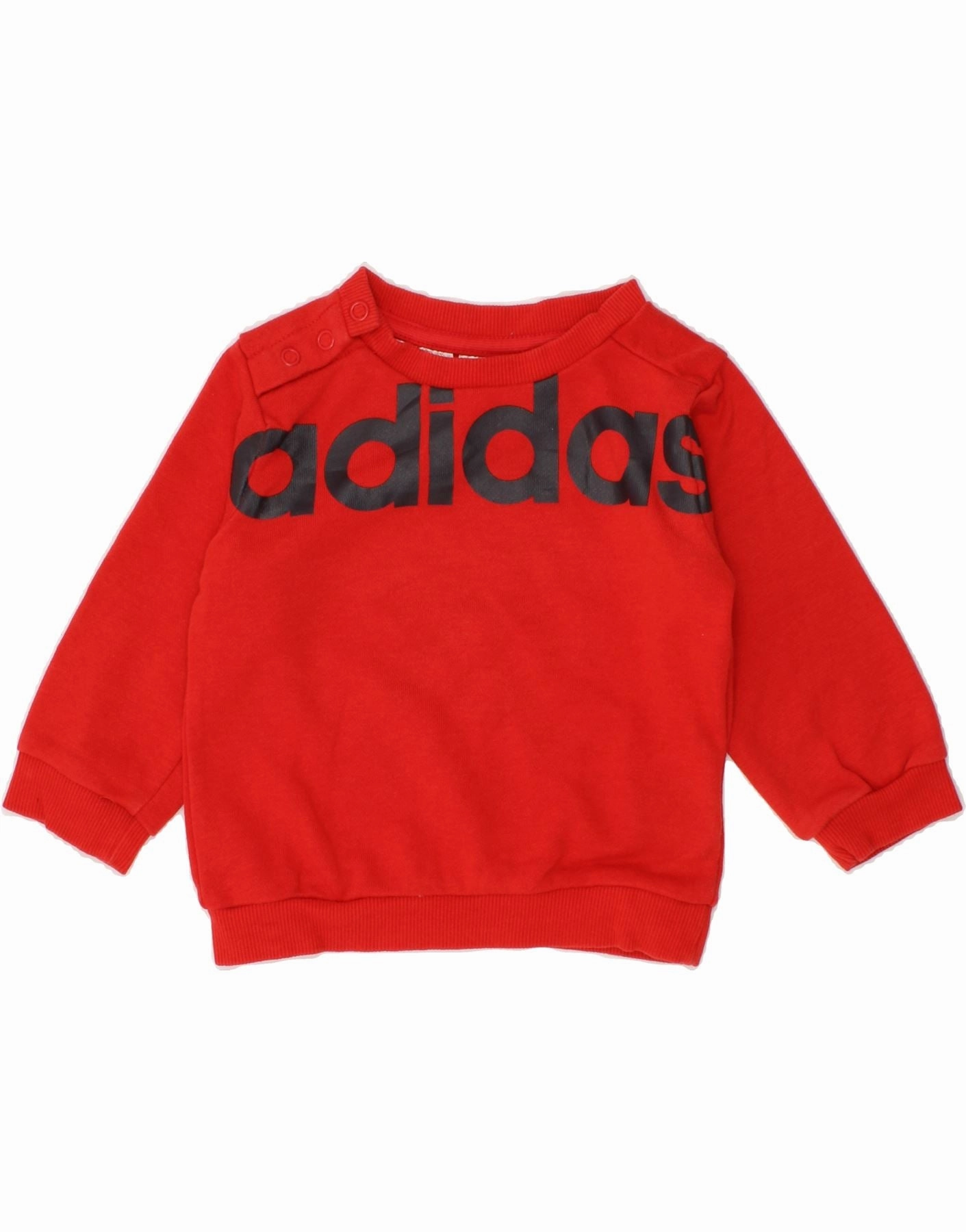 Soft Finish Home Layer ADIDAS Baby Boys Graphic Sweatshirt Jumper 3-6 Months Red Cotton