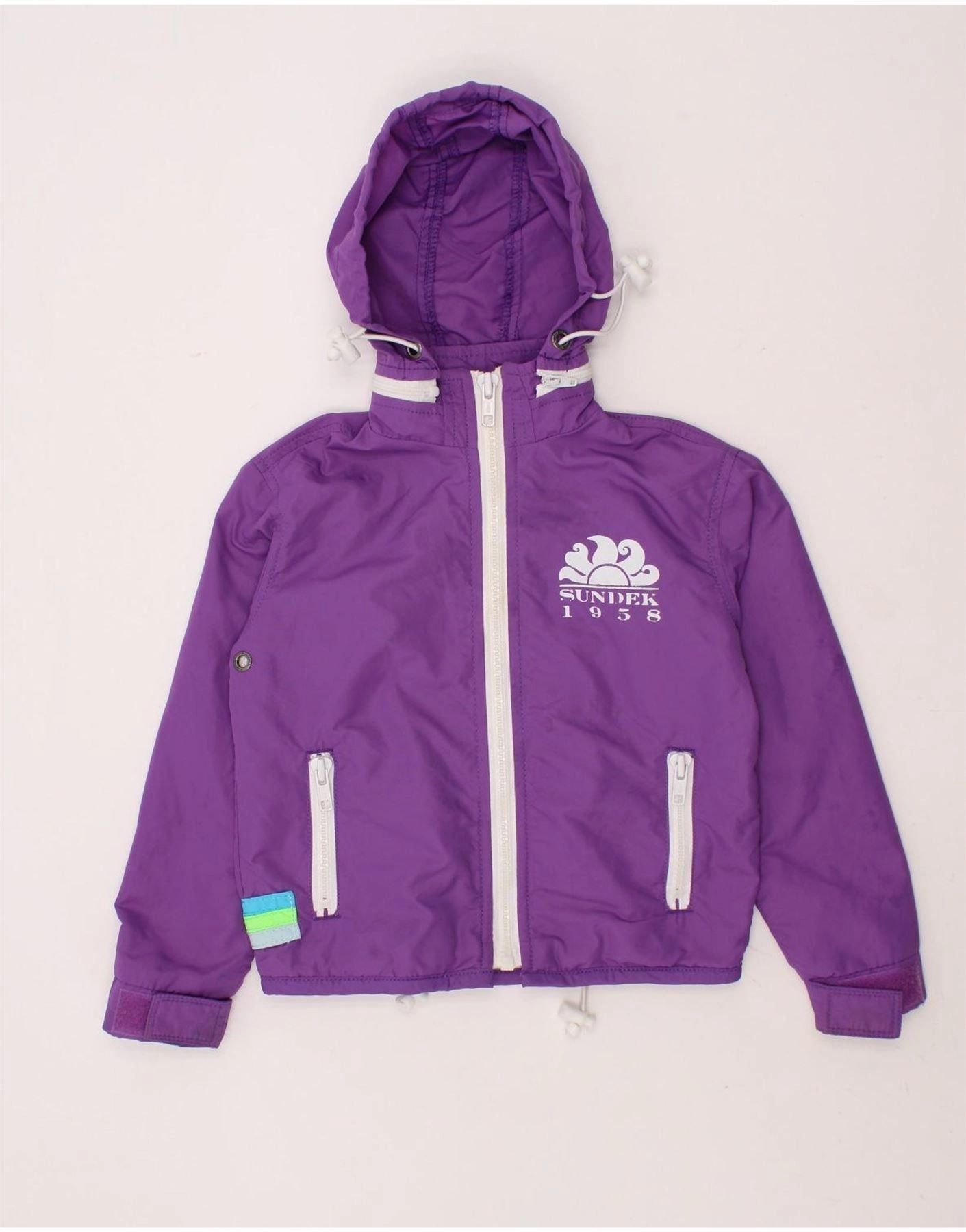 SUNDEK Baby Girls Hooded Rain Jacket 18-24 Months Purple Nylon work event