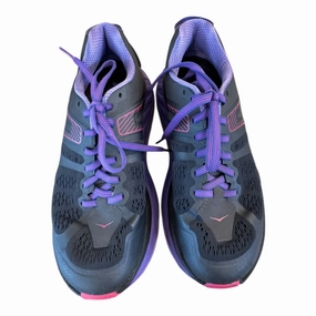 Shoes Athletic By Hoka In Grey & Purple, Size:7.5 Perforated Toe Box Soft Grip