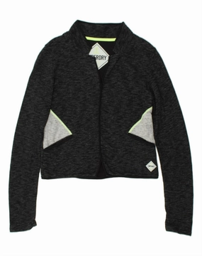 Professional Attire Sleek and Elegant SUPERDRY Womens Blazer Jacket UK 14 Large Navy Blue Flecked Cotton