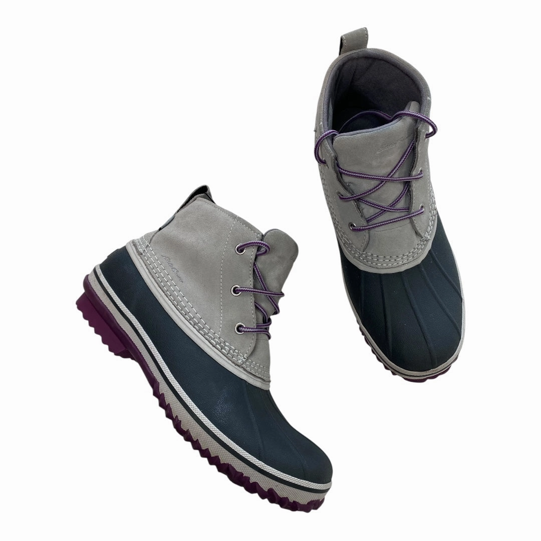 Boots Snow By Eddie Bauer In Blue & Grey, Size:10 Waterproof Protection Seamless Comfort Morning Walk