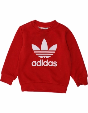 Chic Outfit Quick Dressing ADIDAS Baby Girls Graphic Sweatshirt Jumper 12-18 Months Red