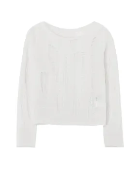 CRUSH PLAIN STITCH CRUSHED SWEATER Texture Detail Fresh Comforted