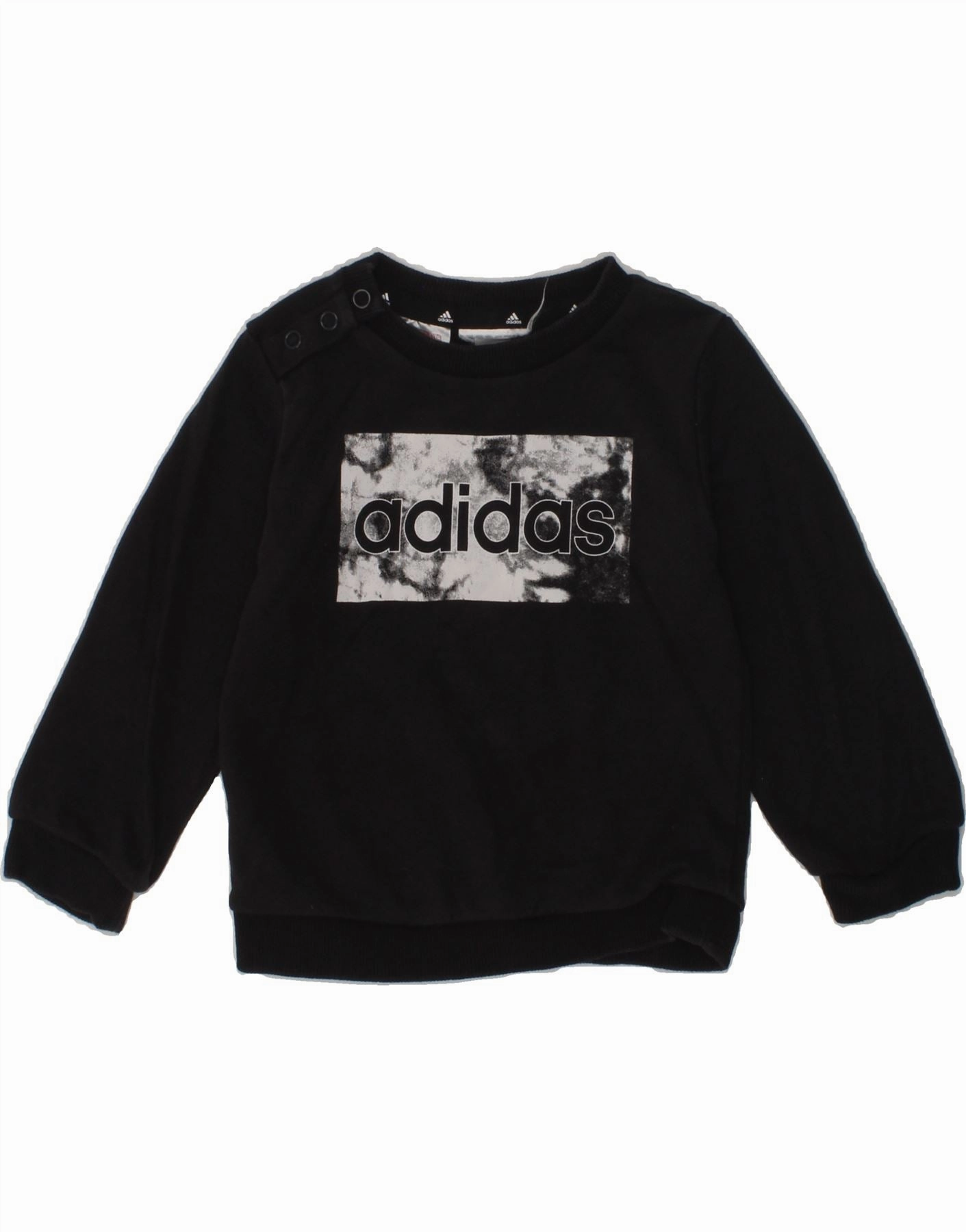 Daily Casual Style ADIDAS Baby Boys Graphic Sweatshirt Jumper 9-12 Months Black