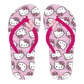 Water Repellent Fabric Upper Swimming Pool Slippers Hello Kitty Pink