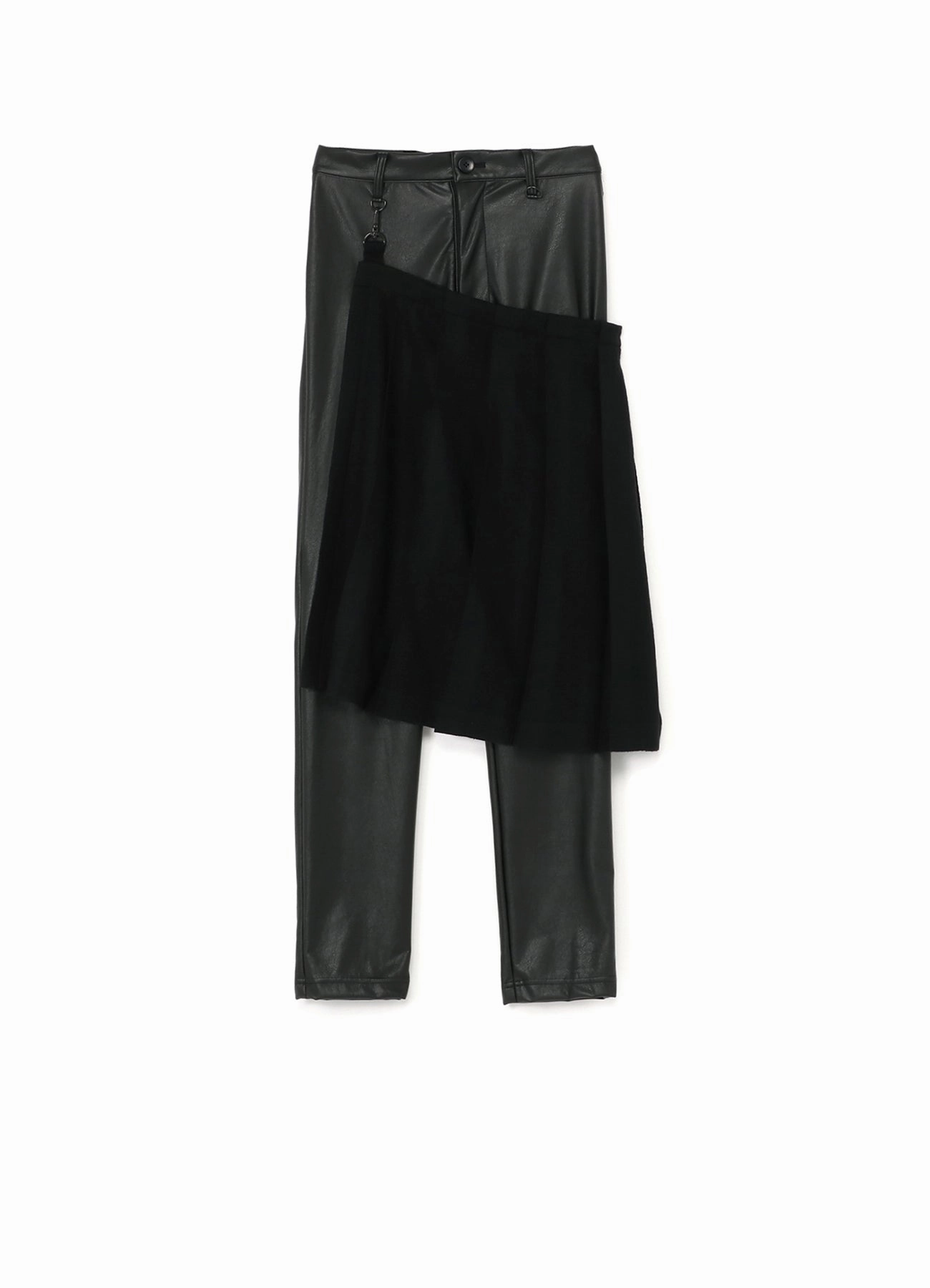 Cozy Movement Synthetic Leather Pleats Combination Pants B