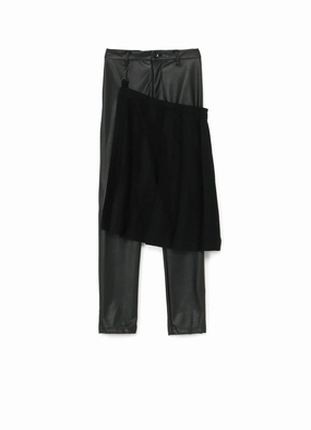 Cozy Movement Synthetic Leather Pleats Combination Pants B