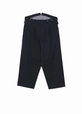 T/W GABARDINE SUSPENDER PANTS WITH TRIANGLE GUSSET Anti Snag Fabric Casual Look