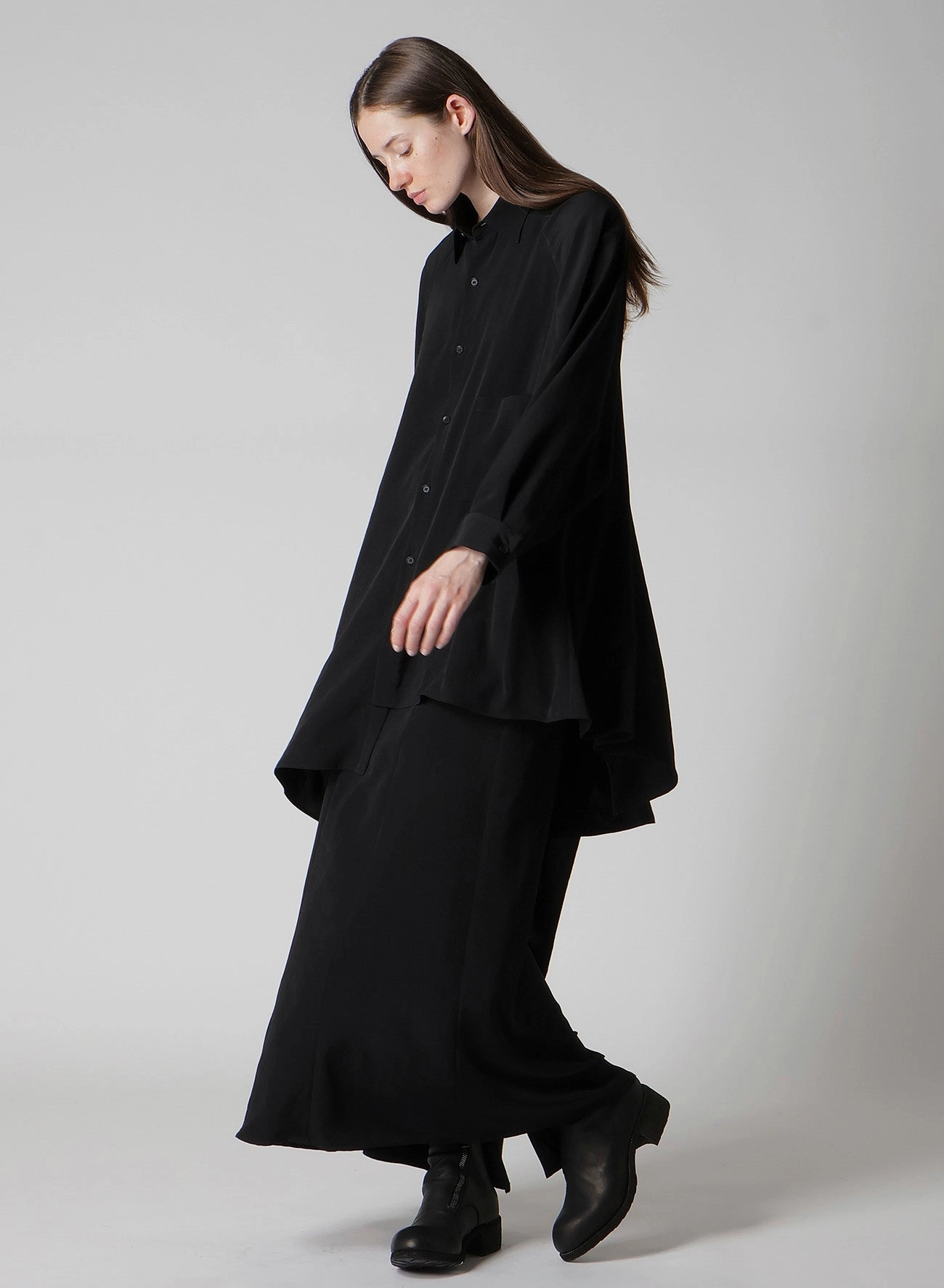 TA/PE CREPE DE CHINE B DRAPED HIGH WAIST SKIRT Day Ready