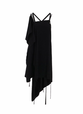 TA/PE CREPE DE CHINE R DRAPED STRING DRESS Style Ease Trendy wrap gown