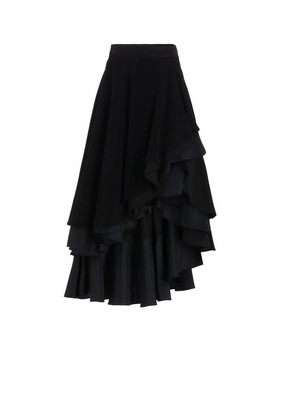 Luxurious Texture Everyday Style TA/PE CREPE DE CHINE ROUNDED LONG SKIRT