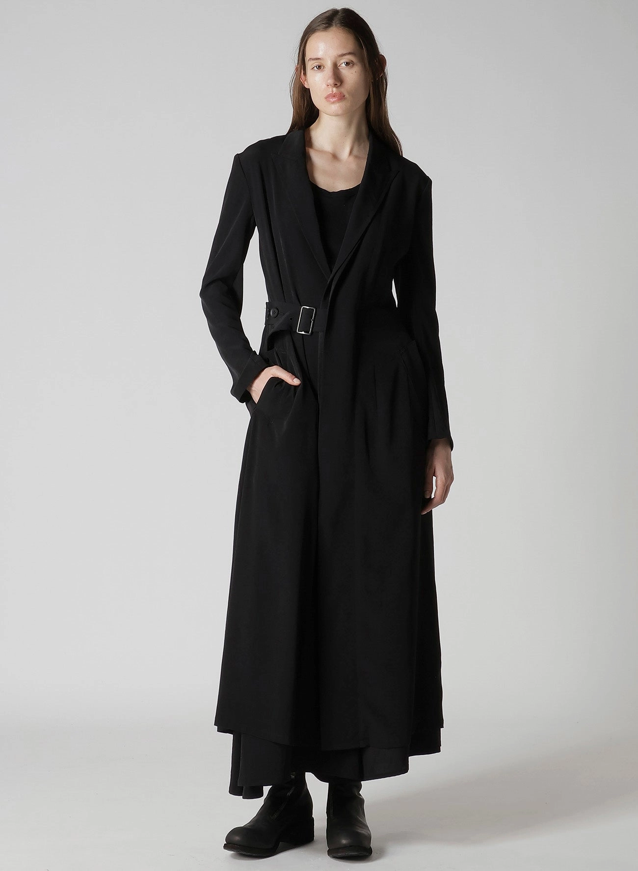 TA/PE CREPE DE CHINE WAIST BELT D COAT Breathable Technology